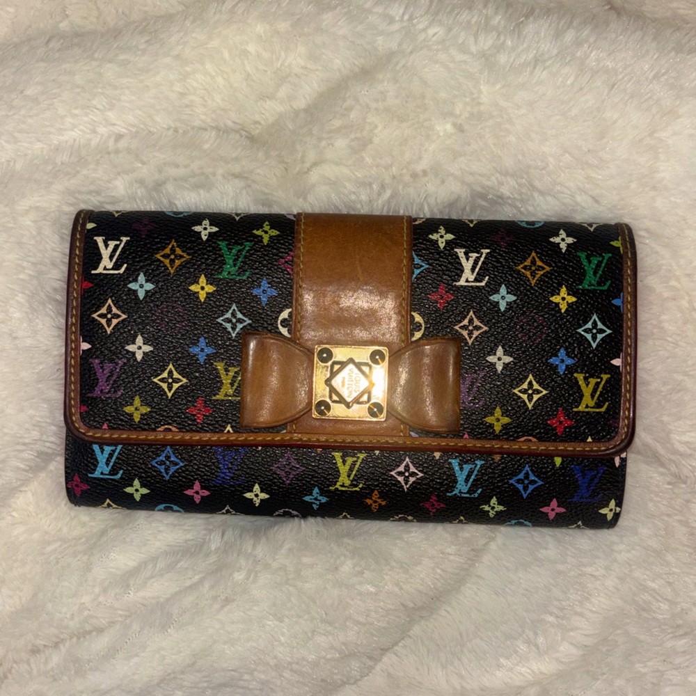 Louis Vuitton Sarah black multicolore wallet